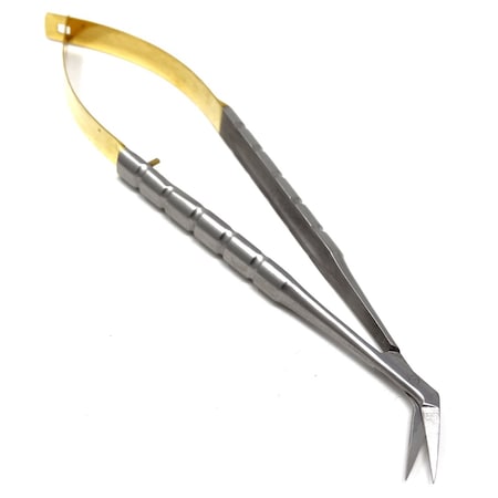 A2Z Scilab TC Castroviejo Micro Scissors 5.5" Angled, Round Handle A2Z-ZR487